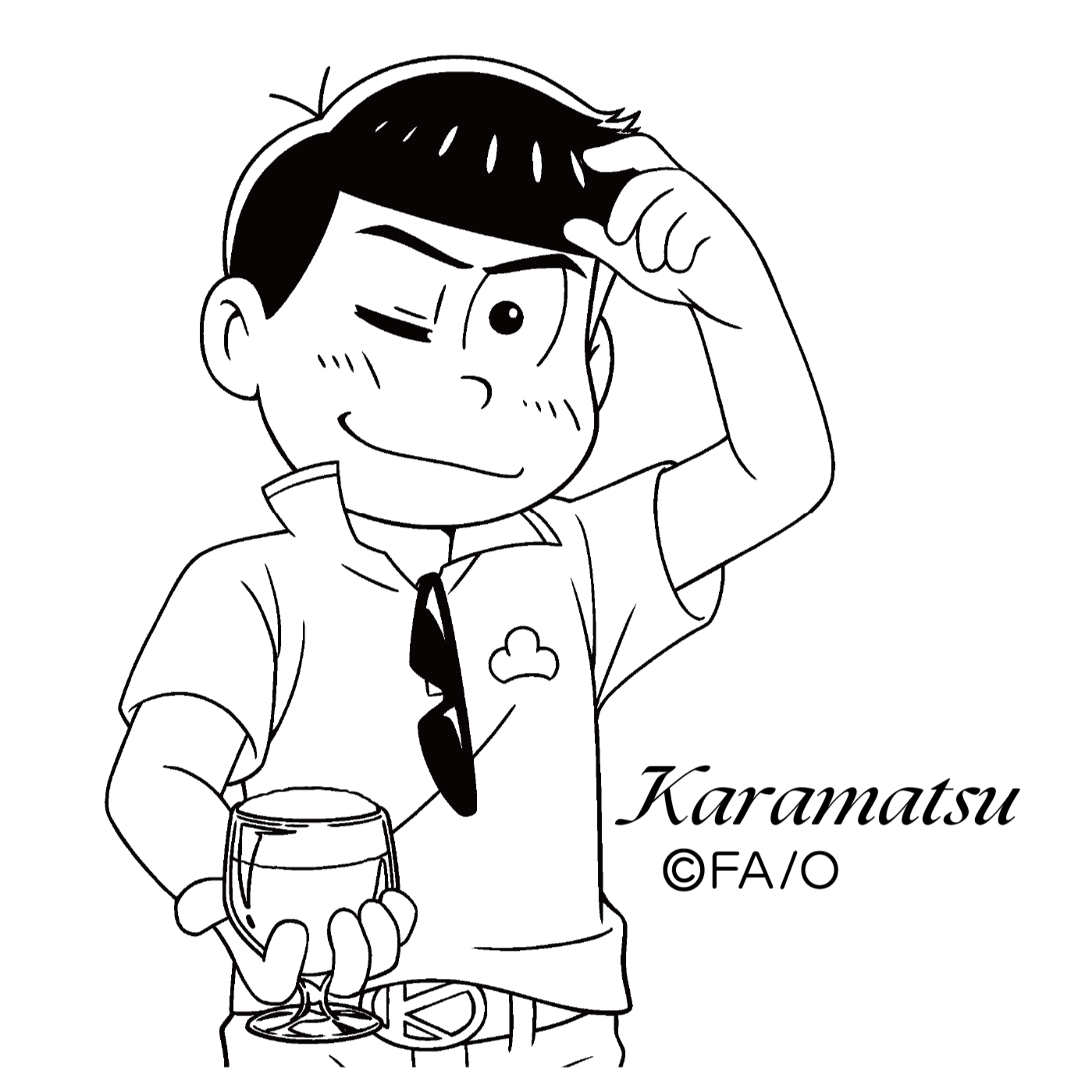 TVアニメ「おそ松さん」ちゃんとしたビアグラス ブランデー風グラス - カラ松 edition -